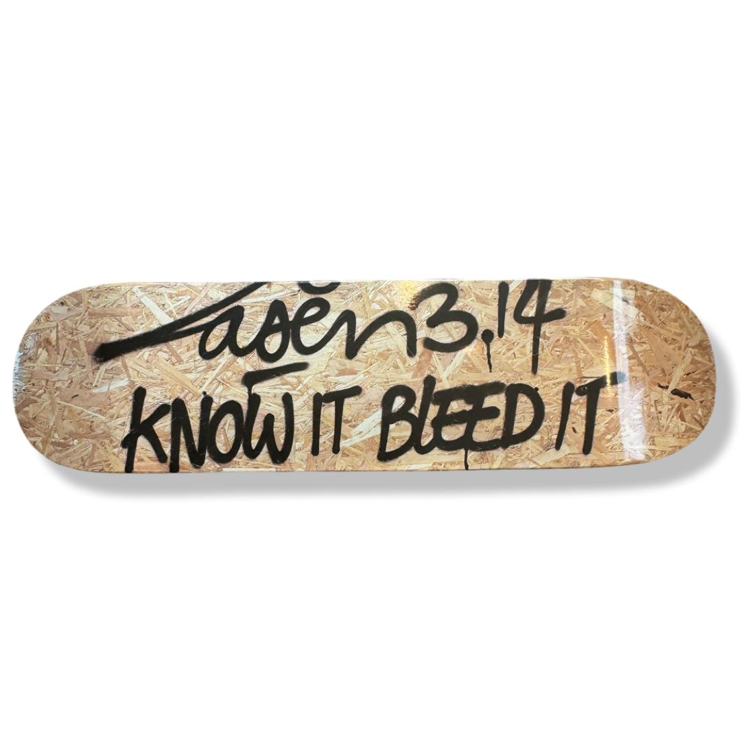 KNOW IT BLEED IT - Skateboard by Laser 3.14 x TSP x FAMOUS Amsterdam - Dark Blue