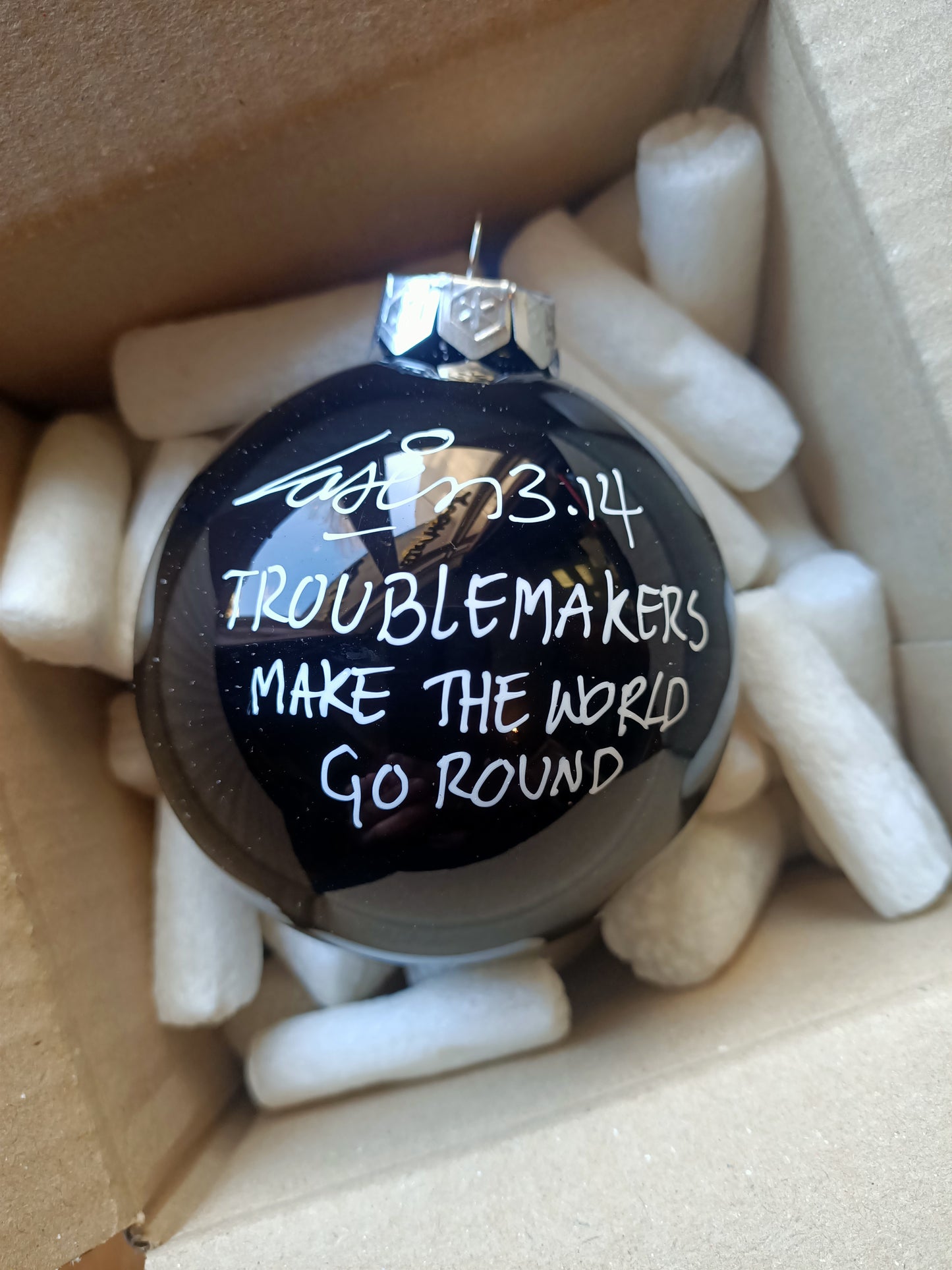 Troublemakers Make The World Go Round | Laser 3.14 x Famous Amsterdam Christmas Ball Ornament